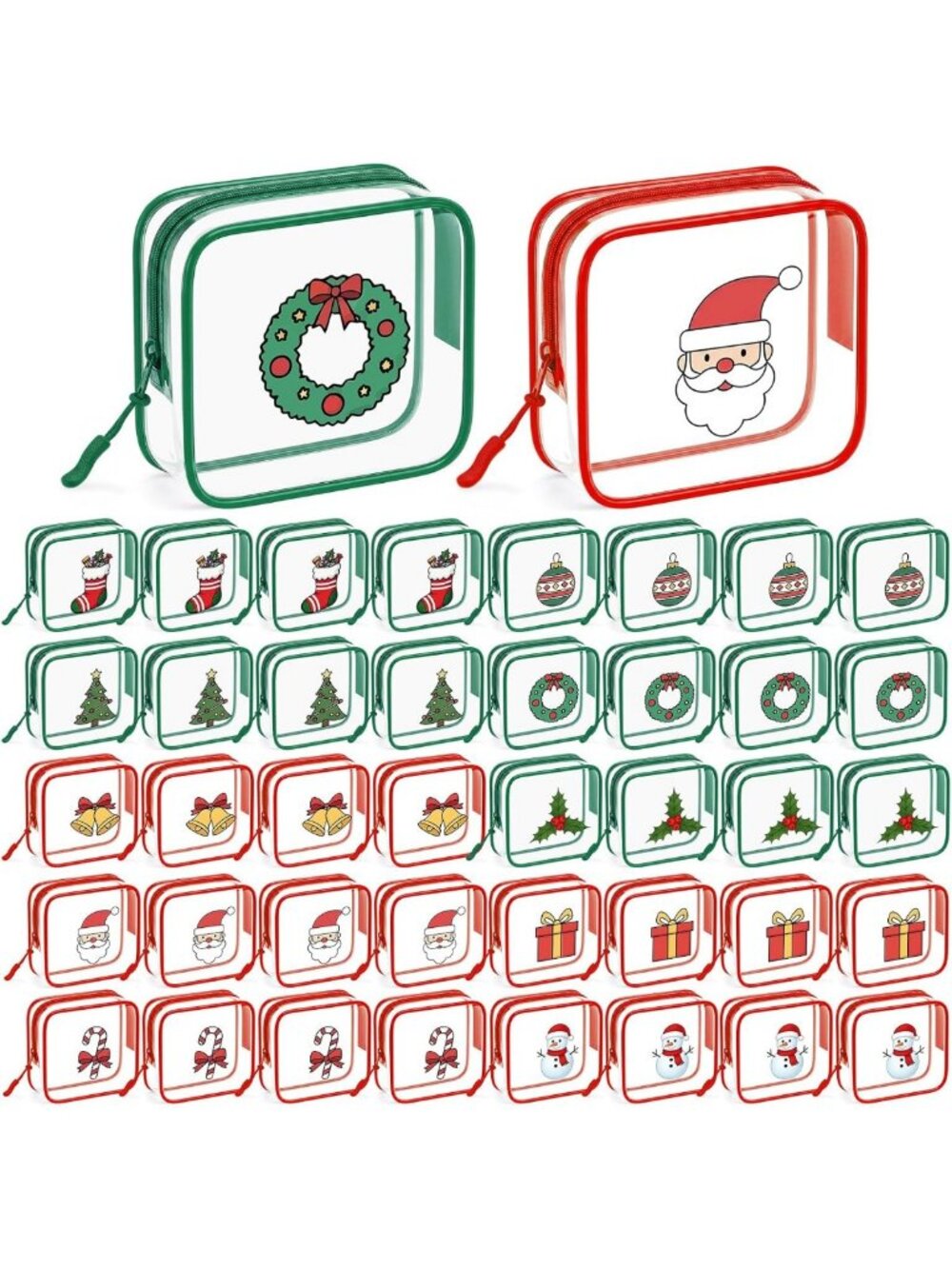 50 Pcs Mini Clear Makeup Bags for Christmas Gifts, Party Favors & Travel